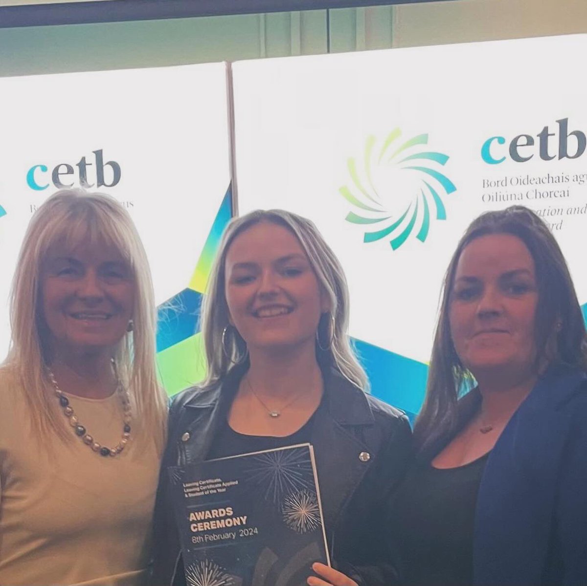 Cara Cullen receiving her Student of the Year Award at the CETB awards tonight. Cara is currently studying Musical Performance at MTU School of Music .