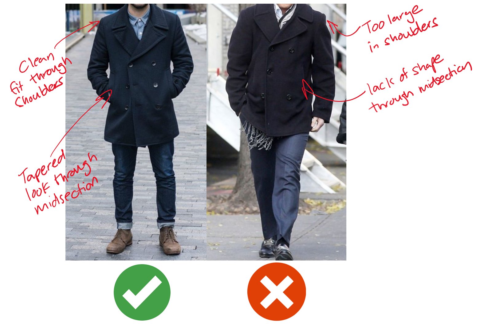 Peacoat too big best sale