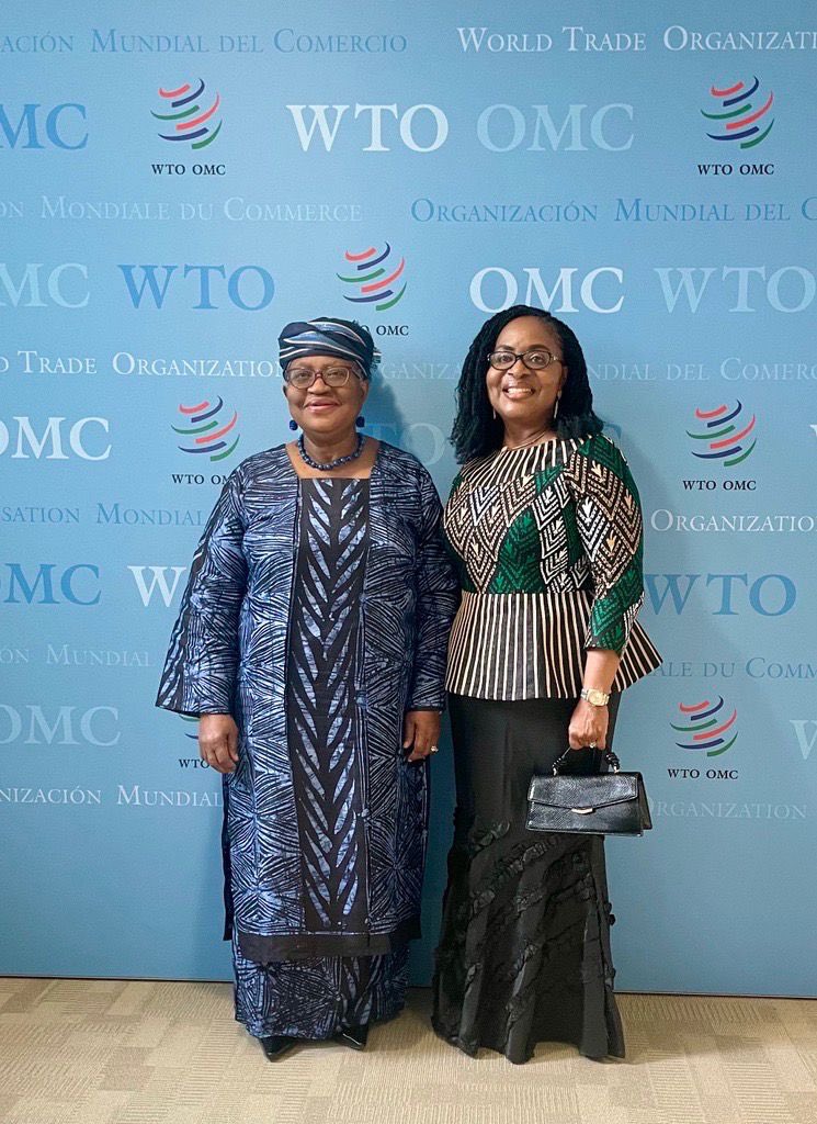 NOIweala's tweet photo. Good to see old friends. Welcoming Dr Ifeoma Monye @askdoctorify President of the World Lifestyle Medicine Organisation and Prof  Sylvester Monye former Head Presidential Delivery Unit and Former Senior Policy Adviser to Gov Okowa Delta state. Also with Dr Bright Okogu WTO Chief of Staff and his wife Architect Rosemary Okogu.