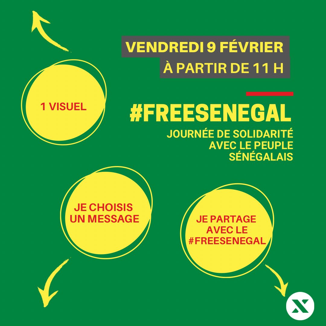 isonomia_pure's tweet photo. ✊🏾 Ce vendredi 9 février, au 🇸🇳 journée de mobilisation de la société civile pour le respect du calendrier électoral. 

Exprimons notre soutien et notre solidarité au peuple sénégalais ce vendredi dès 11 h avec  #FREESENEGAL https://t.co/E1XN8uqRnn