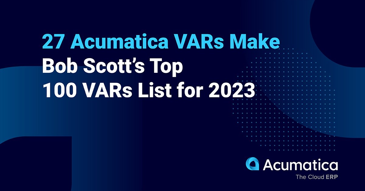 Congratulations to the 27 VARs in the Acumatica Community who were recognized in Bob Scott's 2023 Stars List! ⭐ See our honorees here: acumati.ca/49o0xmk