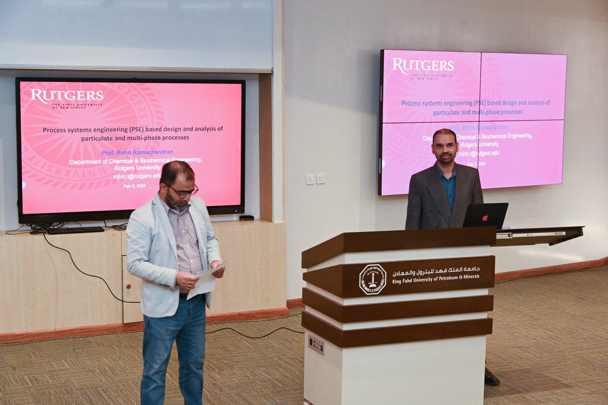 PSLRutgers's tweet photo. A big thank you to the Dept. of Chemical Engineering  @KFUPM  in Saudi Arabia for their warm hospitality and for organizing my invited talk and visit to their fantastic campus. https://t.co/ARrezzVje1