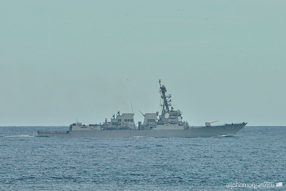 USS TRUXTUN (DDG-103) 🇺🇸 Arleigh Burke-class Flight IIA guided missile destroyer, heading out to sea from Navel Station Norfolk (NOB) Virginia. Seen here four miles off the coast of Virginia Beach. #UnitedStatesNavy #USSTruxtun #DDG103 #ShipsInPics