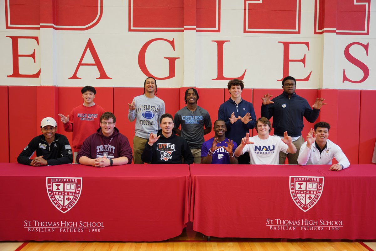 Ab fab #NSD2024 <a href="/STHCatholic/">St. Thomas High School</a> scholar-athletes 3/3

Jacob Husband - Trinity football #BeTheStandard
Jayden DeShautelle - Coastal Bend JC baseball #DefendtheBend
Aaron Blackman - Dallas Baptist t&amp;f #Champions4Christ

Best is yet to come.