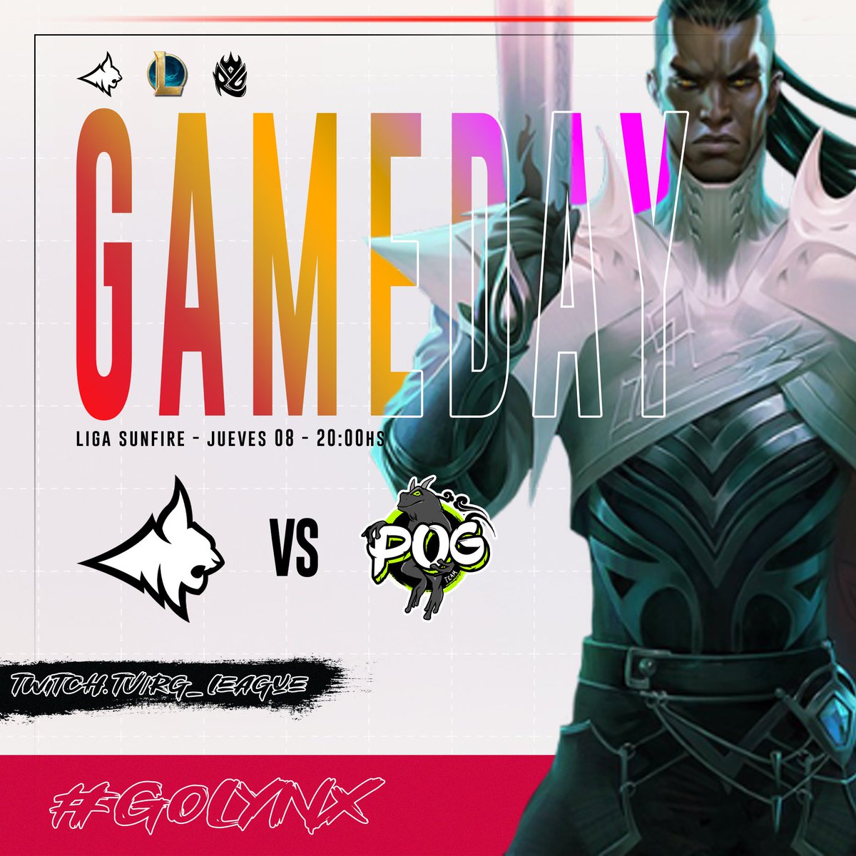 LynxGamingUY's tweet photo. #leagueoflegends | #SunfireRG
Fase de grupos
Jornada5οΈβ£
Esta noche nos reencontramos en la Grieta del Invocador por la Liga Sunfire @Real_GamesCL π
π @PoGTeamLatam πΈ
β° 20:00hs πΊπΎ
πΊ https://t.co/Um4MoudHfX
#GoLYNX πΌπ₯ https://t.co/9t8XcaT7Vo