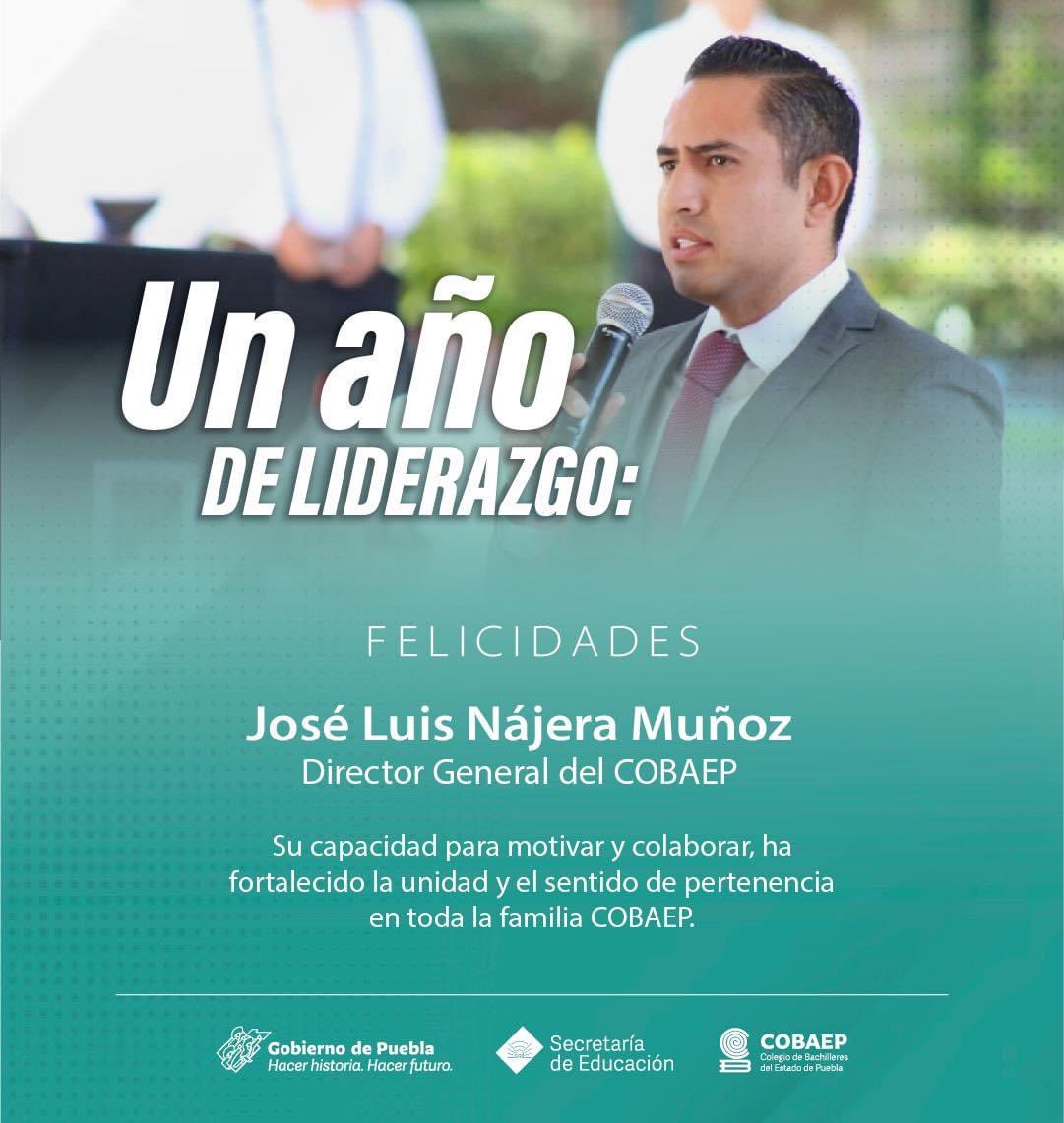 cobaep's tweet photo. Solo podemos decir GRACIAS 🙌 @JoseLuisNajeraM, porque desde su primer día en el cargo como director general, ha demostrado un firme compromiso con la misión y valores del Colegio, priorizando la calidad educativa y el bienestar integral de las y los aprendientes.

#FamiliaCOBAEP https://t.co/BPPqWuxcZh