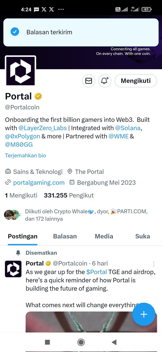 Princesswin22's tweet photo. @Missy__Crypto @Portalcoin Done https://t.co/ROF6qAOAmJ