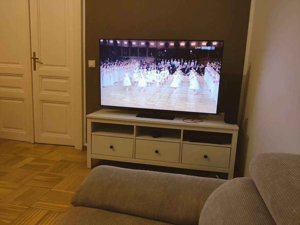 hofaj's tweet image. haben im wohnzimmer zu ehren des #opernball extra den selben parkett wie staatsoper gelegt. auge, bogdan roščić!