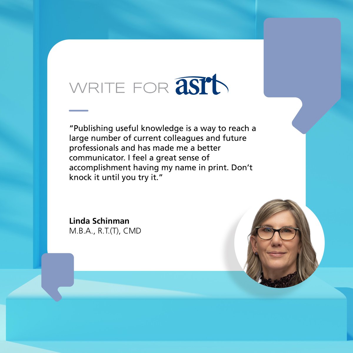 ASRT's tweet photo. Writing can strengthen your resume and help you stand out from the crowd. To learn more about how to become a published author, visit the link: https://t.co/jsBxKICNeb. https://t.co/wQ7V2e2mZS