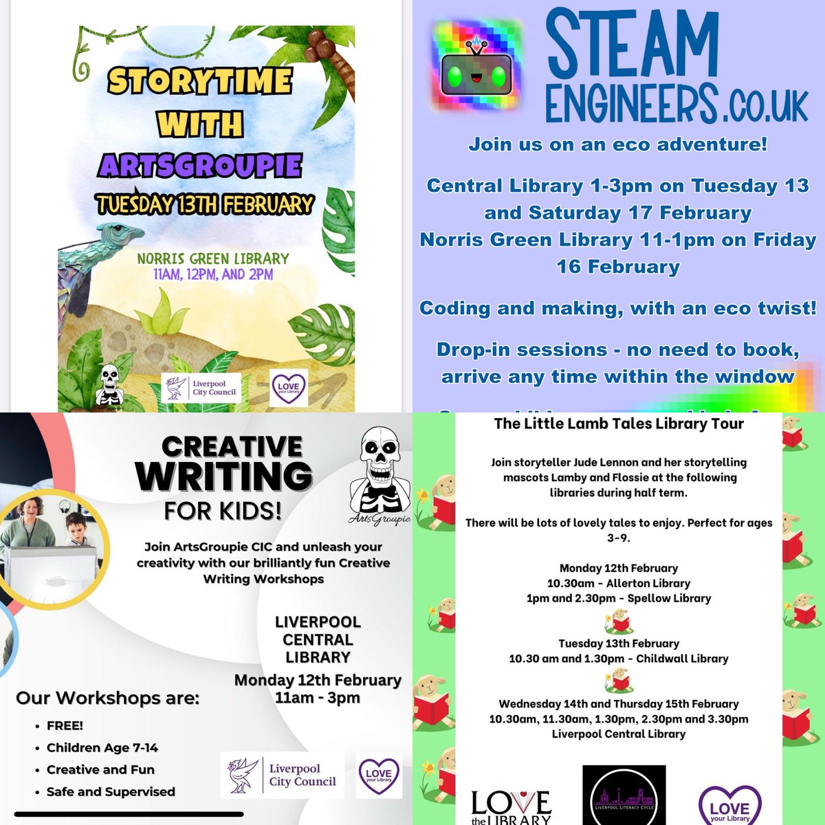 Liverpoollib's tweet photo. Looking for something low cost or no cost to help you through half term with the family. We are here to help with some fantastic activities and events. All free #liverpoollib #Liverpoolcentlib https://t.co/D4CLXc1wqQ