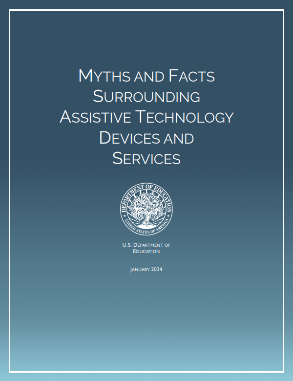 Misconceptions about AT can limit access to AT services &amp; devices that could have an impact on children's access to &amp; participation in learning experiences.  This document recently released by the US Dept. of Ed, sorts through the facts &amp; myths. #MNCoE sites.ed.gov/idea/files/Myt…