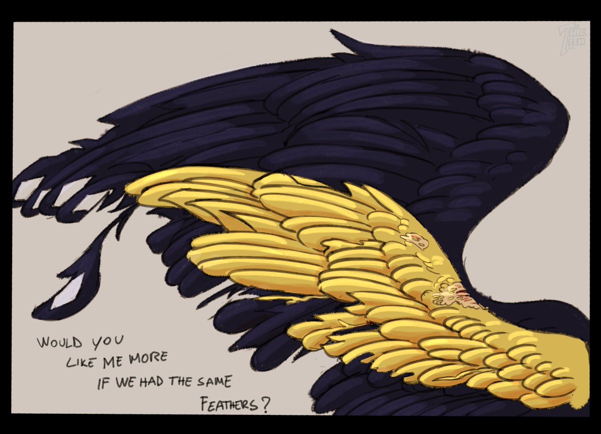thirteentx's tweet photo. Gold on black 

[#philzafanart #philza #bagherajones #Bagherafanart #bagheraqsmp #philzaqsmp #qsmp #qsmpfanart #QSMP2024 #downfeathers] https://t.co/9A19cG1EWM