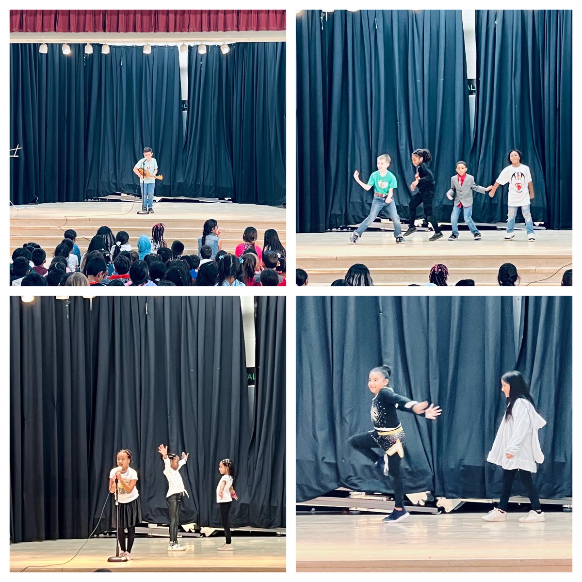 SterlingElemen1's tweet photo. Our school-wide Talent Show was a big hit with our outstanding performers and hyped up audience members! @CharMeckSchools #sterlingpride🐯  #chinupcrownon👑 #TalentShow https://t.co/pZr5gDSDYp