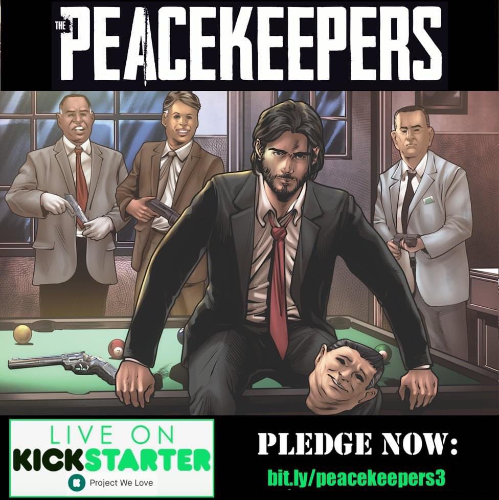 My howl-at-the-freakin'-moon bank robbery epic THE PEACEKEEPERS is back! We’ve hit that after-the-initial-surge lull. If you’ve been waiting to back, now is the time you can make a big difference. Check out THE PEACEKEEPERS on Kickstarter: bit.ly/peacekeepers3