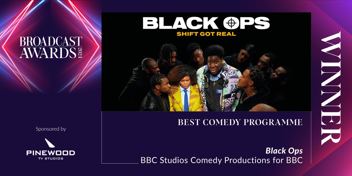 Broadcast Awards (@broadcastawards) on Twitter photo And the winner of Best Comedy Programme, sponsored by <a href="/PinewoodStudios/">Pinewood Studios</a>, is Black Ops, <a href="/bbcstudios/">BBC Studios</a> Comedy Productions for <a href="/BBC/">BBC</a>. #BroadcastAwards #BA2024 And the winner of Best Comedy Programme, sponsored by <a href="/PinewoodStudios/">Pinewood Studios</a>, is Black Ops, <a href="/bbcstudios/">BBC Studios</a> Comedy Productions for <a href="/BBC/">BBC</a>. #BroadcastAwards #BA2024