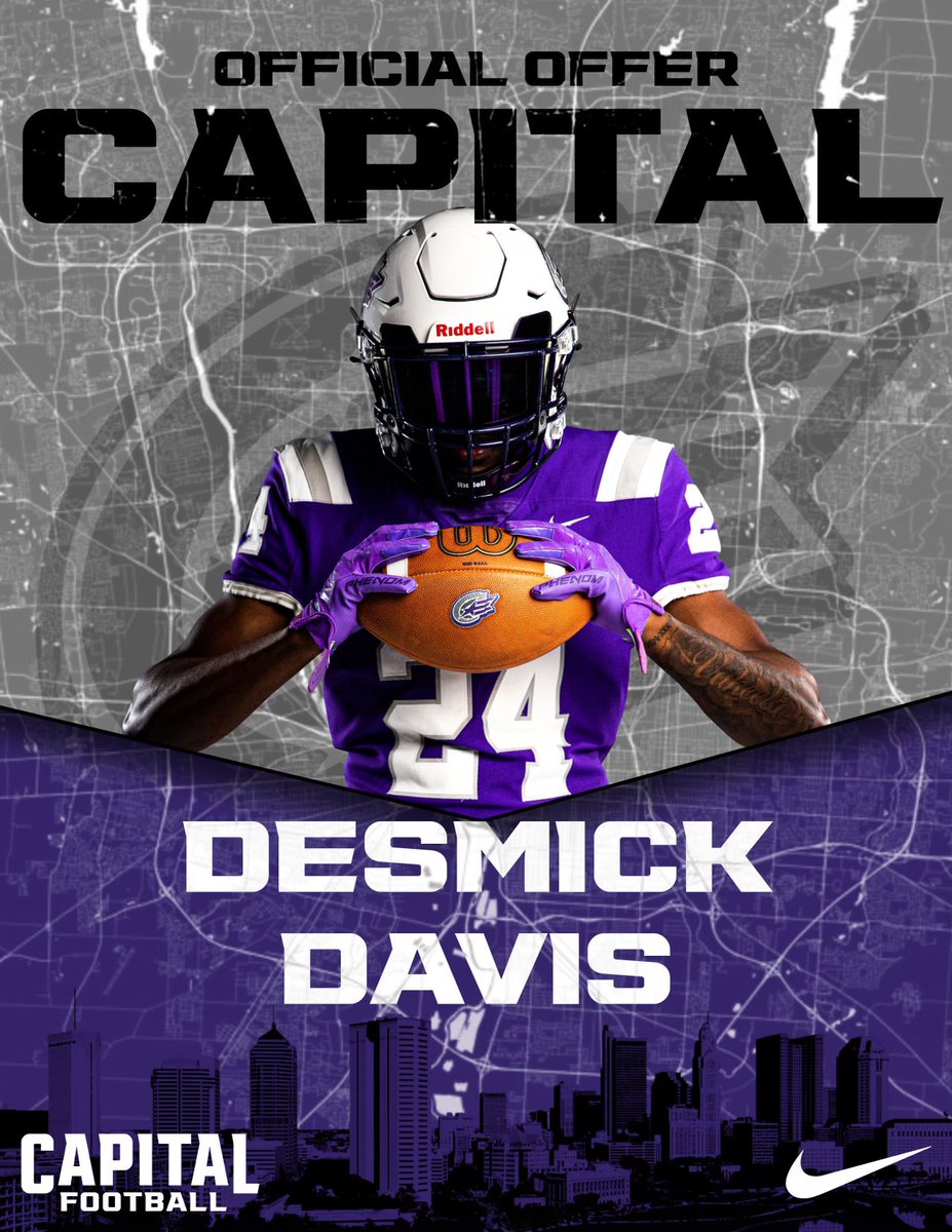 DesmickD's tweet photo. After a great conversation with @KnockCoach I am blessed to receive my first offer from @CapitalU_FB @Drivenfromabove https://t.co/DDycRp5n9N