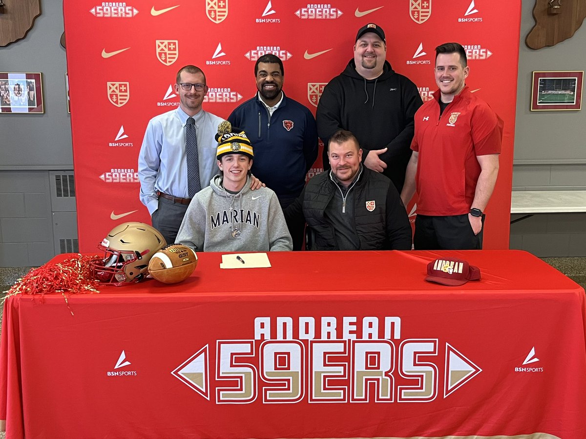 FootballAndrean's tweet photo. Congrats to Senior WR Cole Jenkins on signing with Marian University! #TraditionNeverGraduates https://t.co/LDkLuUB1qi