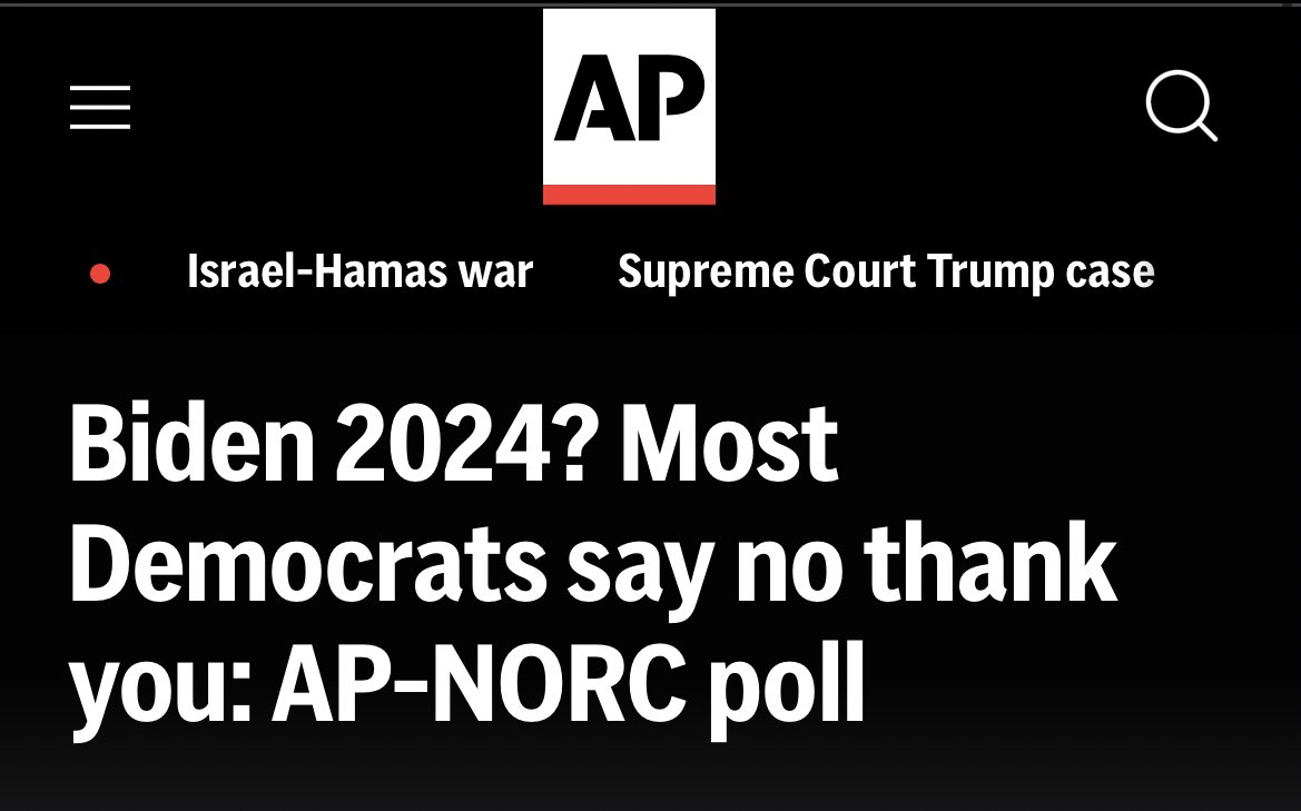 kenklippenstein's tweet image. The notion that concerns about Biden’s age is just a right wing talking point is absurd. The majority of Biden’s own party don’t want him to run again because of his age, which polling has demonstrated consistently