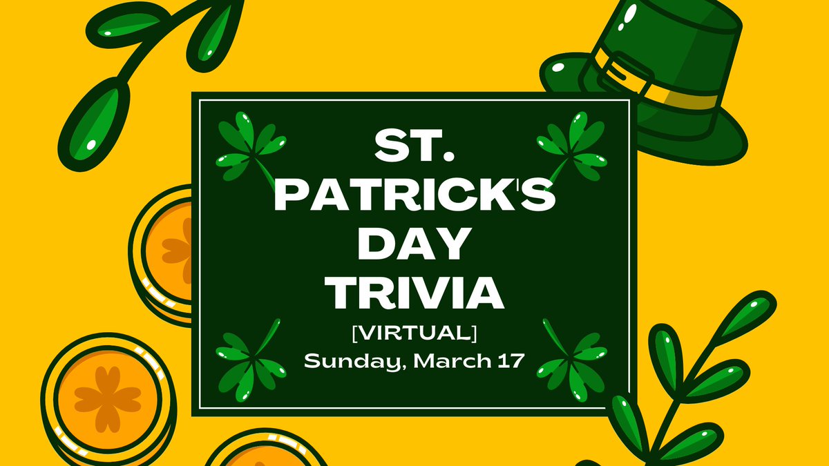 Play a fun game of St. Patrick’s Day-themed trivia! Questions will be emailed on 3/17, and you’ll have until 9pm to play. Everyone who plays will be eligible to win a $25 Amazon gift card, regardless of score. Adult Deer Park cardholders only. Registration closes at 5pm on 3/16.