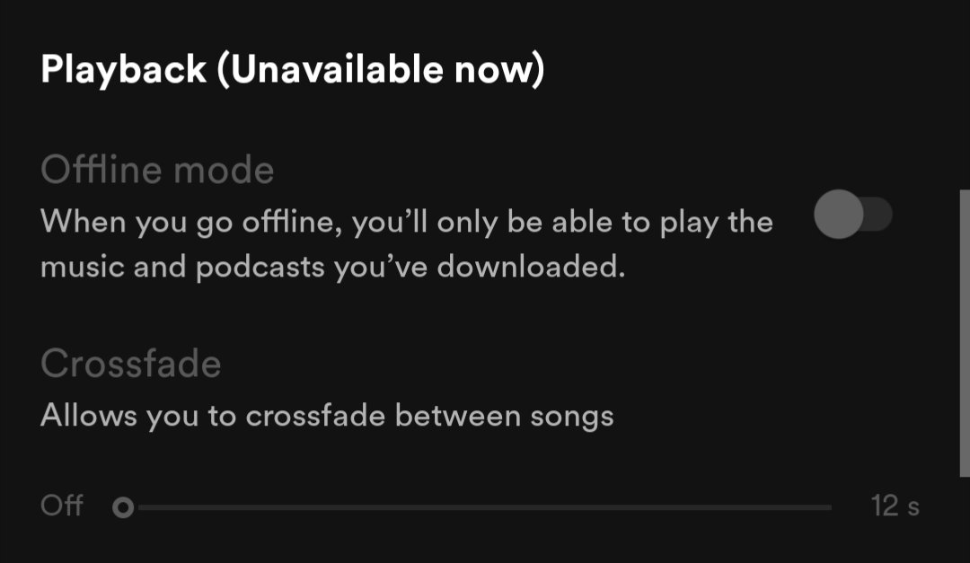 geordiegotlost's tweet photo. Anyone know why I can't turn on crossfade in Spotify's app on Android?  🙏 https://t.co/ko3r3yAxYD