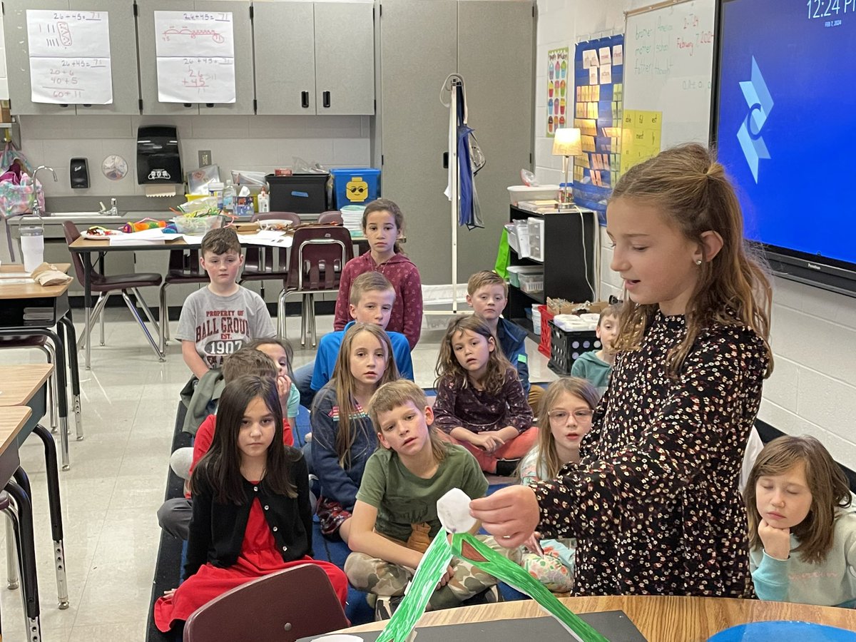 2nd graders shared their “amusement park rides” with classmates. It was precious to see the interest and enthusiasm of students as they listened to others sharing their ideas! #LOVEBGSTEM <a href="/BGESTEM/">Ball Ground STEM Academy</a>