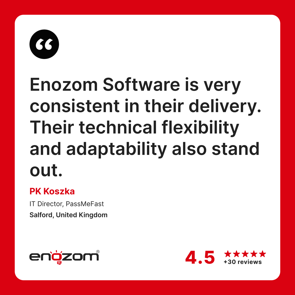 Enozom's tweet photo. An amazing review from a valued customer 🙏
Check the full review: https://t.co/yE0B3pAfKw
And check our Clutch profile for more: https://t.co/8px9DVgDji
#Clutch #ClutchGlobalAward #celebratesuccess #egypt #softwaredevelopment https://t.co/hcV3FEU4zZ