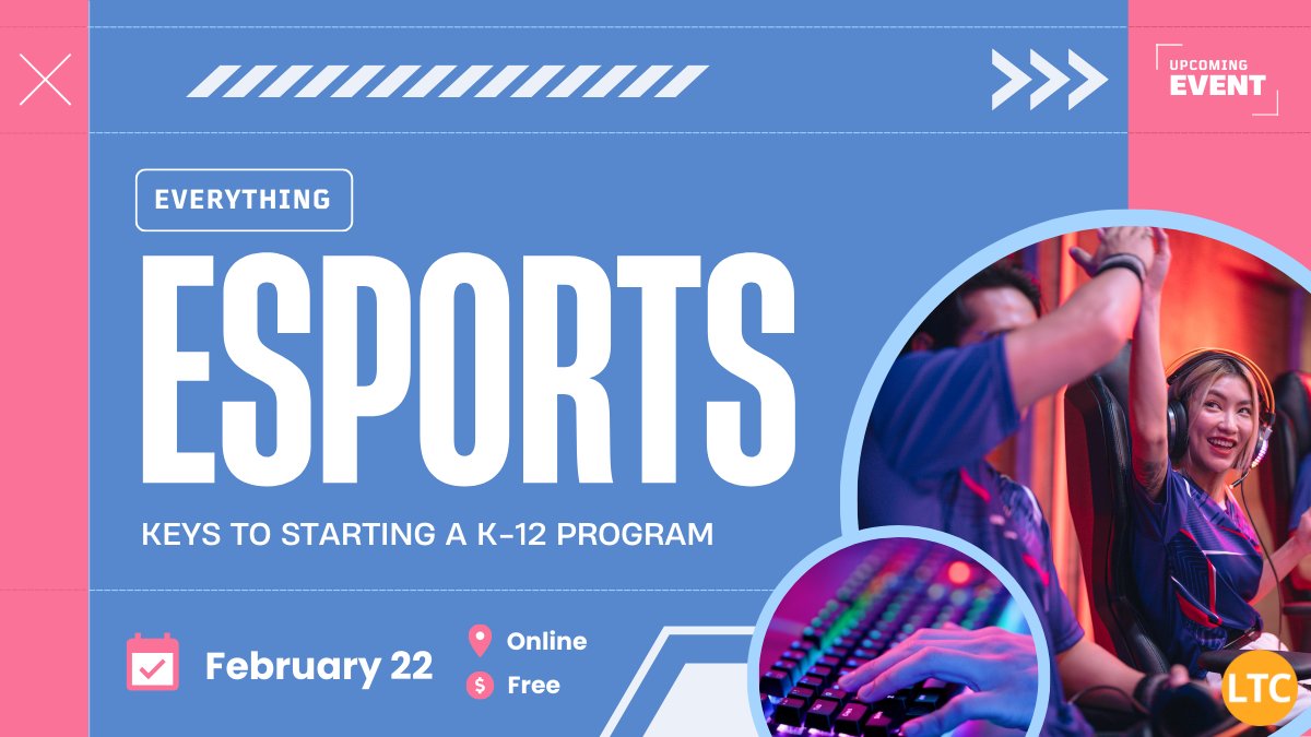 Ready to press “start” on your school’s #esports program? 🎮  

Join us 2/22 for an online primer on K-12 esports. A trio of experts will be on hand to answer questions &amp; offer insights on

🖥️  Selecting equipment
🪑 Creating a meeting space
👾 &amp; more

🔗  ltcillinois.org/event/everythi…