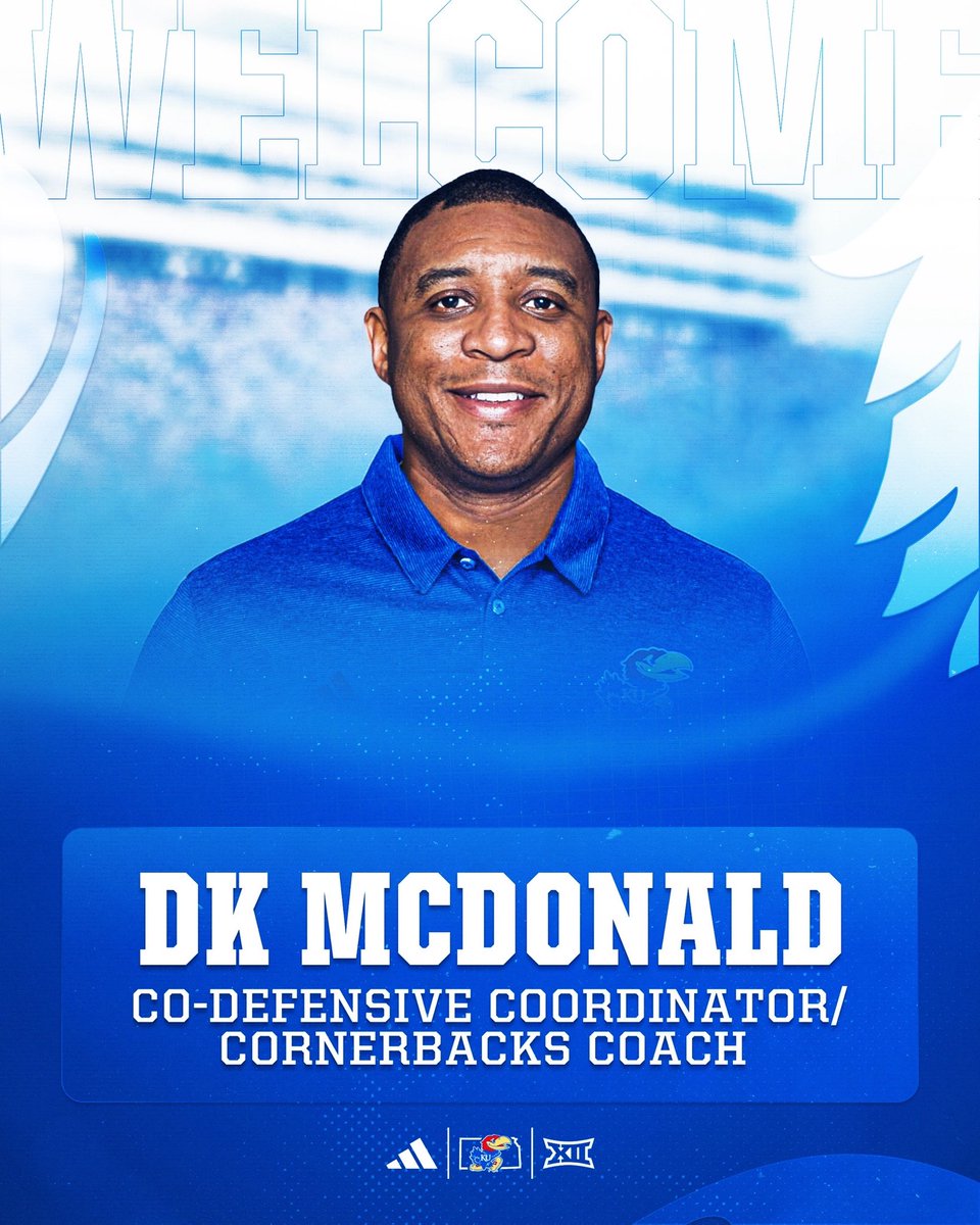 KU_Football's tweet photo. Got our guy 🔒

Welcome to Kansas, DK McDonald

📰 https://t.co/xXyrzN42bG https://t.co/EGuJs38fBJ