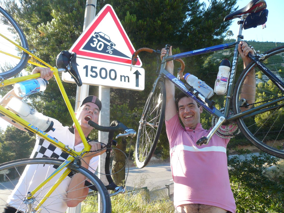 Steel bikes, rim brakes and triples, those were the days! * Hang on, I still ride steel bikes with rim brakes and triples. * Eurostar + road bike tour in the South of France in 2012