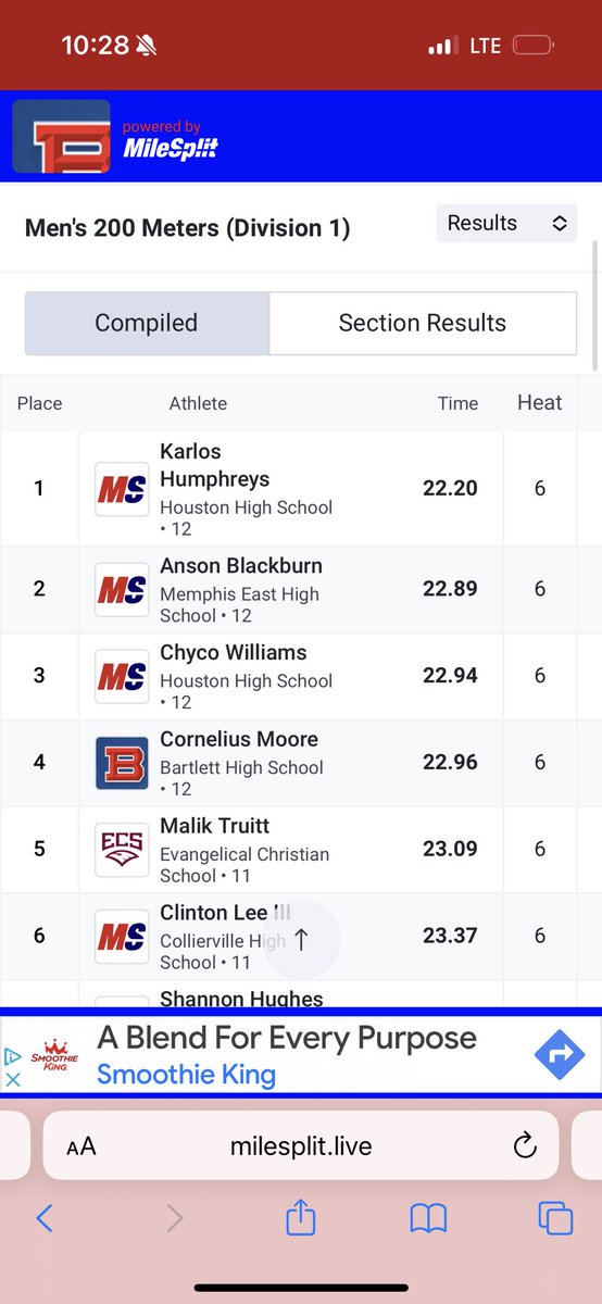 Unsigned Karlos Humphreys 24’ grabs 2 outdoor PRS  last night at Bartlett 

With a clean sweep of the 60m, 200m, and 400m

#FearTheH🖤