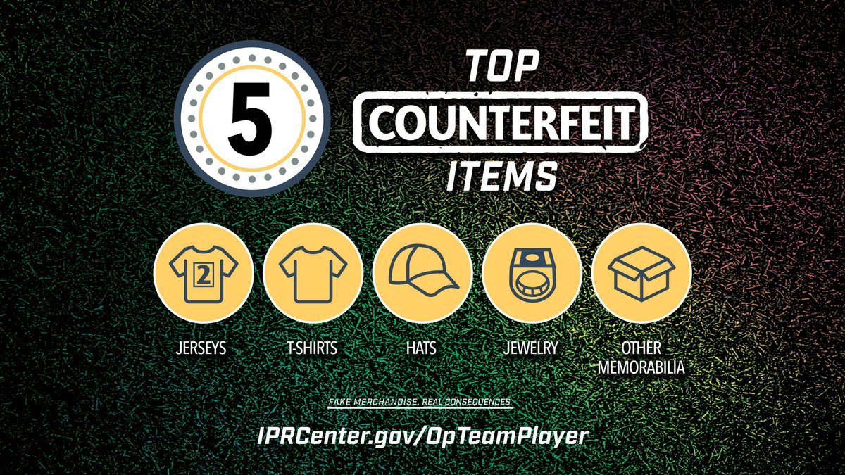 HSI_HQ's tweet photo. #DYK those social media ads from your favorite e-commerce site may be putting you at risk for identity theft and ๏ฌnancial scams? These are the top 5 #counterfeit items sold.
๐Join #IPRCenter and @NFL at https://t.co/xBiNbOuf4k, where #TrueFansKeepItReal
#SB58 https://t.co/9AamKaQ5ic