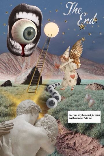 SpookyKyd's tweet photo. Some collages I’ve been working on lately. I’ve been trying to make one piece of art a day since moving out of my old house. I haven’t collaged since art school and it feels good to revisit it! https://t.co/rVCYcQEh4P