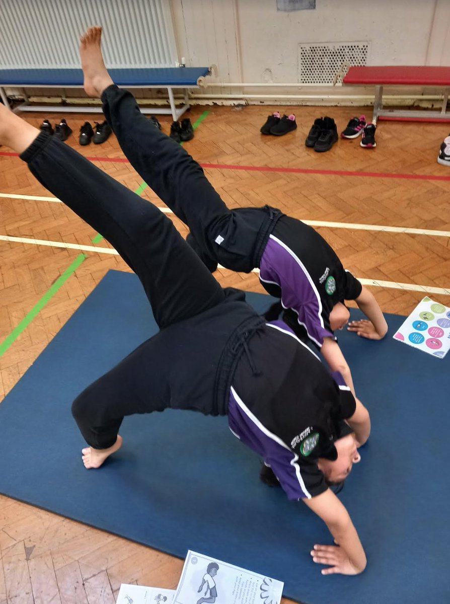 Ladypool_Prim's tweet photo. Year 6 are enjoying making a gymnastics routine with a focus on stretches and poses like bridge, shoulder stand and side planks. School is fun with ups and downs @getset4pe #LadypoolPE #Gymnastics https://t.co/oV8j1gjKIR