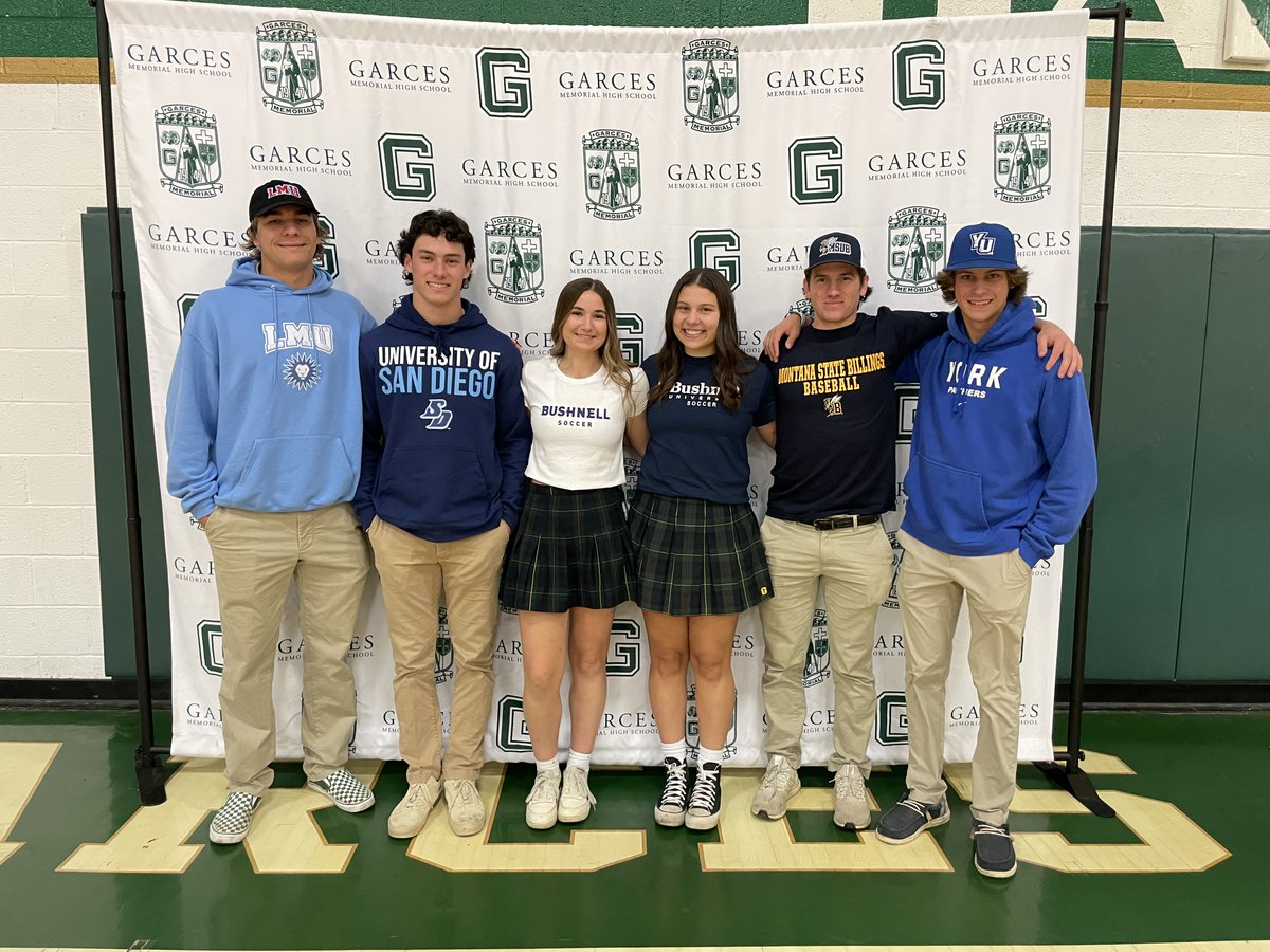 GarcesAthletics's tweet photo. NATIONAL SIGNING CEREMONY
Today in the gym, we honored out six senior student-athletes that signed National Letters of Intent to continue their education and athletic futures at four-year universities in front of hundreds of family members, friends and classmates.

#GoRams https://t.co/FgRLqhWn1m