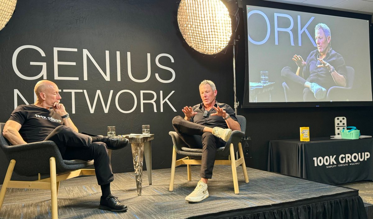 MikeKoenigsReal's tweet photo. Lance Armstrong is at Genius Network Today! He’s extremely compelling. A guy who’s definitely experienced life’s biggest ups downs and challenges and come out on the other side. #SuperpowerAccelerator #GeniusNetwork @lancearmstrong @JoePolish @GeniusNetwork https://t.co/1Mahtmn3ha