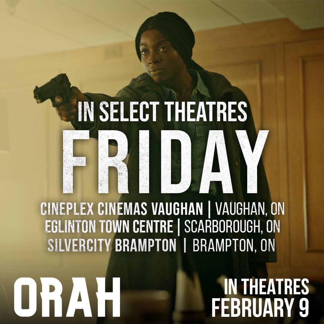Orah opens in select theaters on Friday, February 9 in the Toronto GTA. Buy your tickets now at: cineplex.com/en/movie/orah 
Venues:
Cineplex Cinemas Vaughan

Cineplex Odeon Eglinton Town Centre Cinemas 

SilverCity Brampton Cinemas