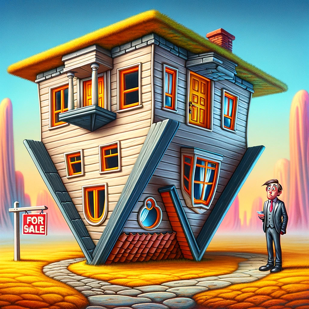 'Upside-Down Deals: Where Gravity Meets Realty!' #realestate #homeownership #homebuying
