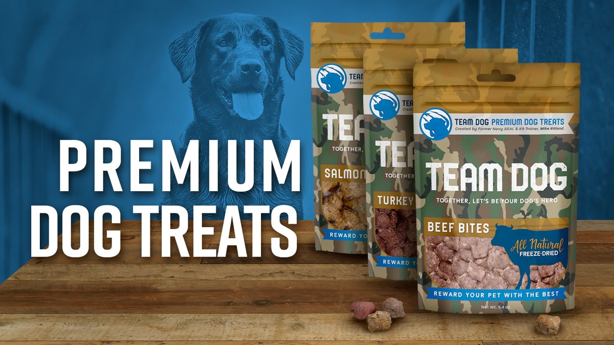 Shop Now: rayallen.com/team-dog/

At first look, one may think that these treats are no different than every other "premium" treat.

However, after a few of these little morsels of meaty goodness, your dog will be hooked!

Learn More: rayallen.com/.../team-dog-p…