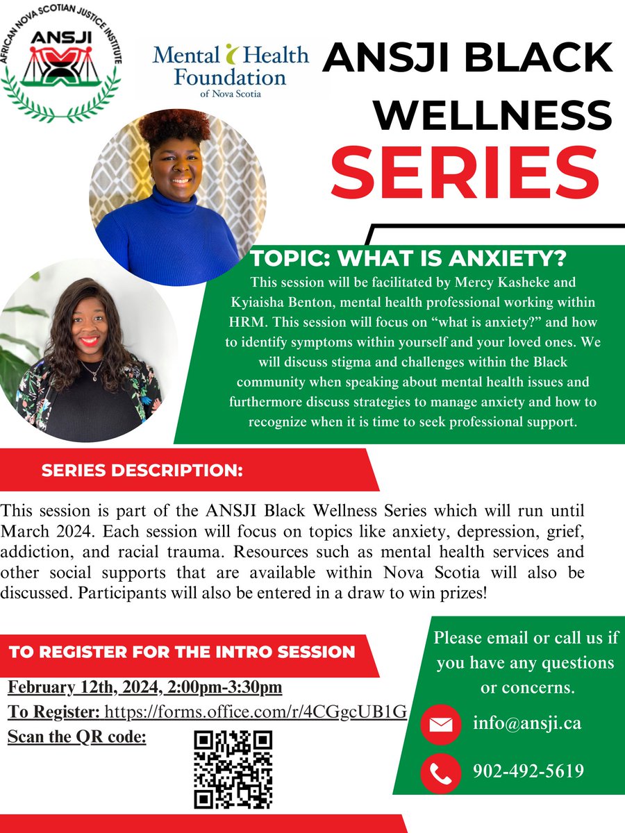 Please join us in our up-coming virtual mental health session. There is no cost to attend, we kindly ask that you register! Please contact us with any questions. Info@ansji.ca 902-492-5619