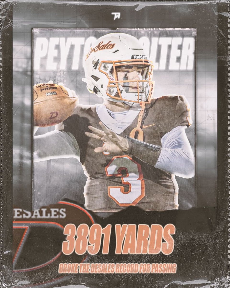 peyton_molter's tweet photo. blessed to be the record holder for passing yards in a career at Desales! @DeSalesColtsFB https://t.co/SVseBoQxDp