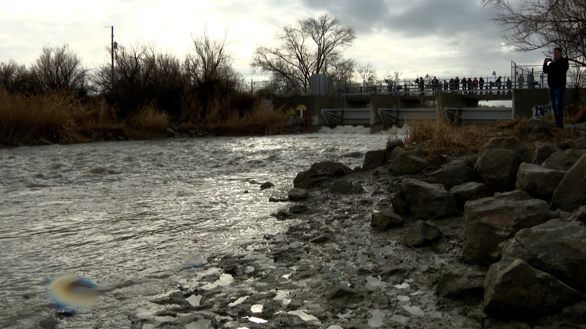 KSL_AlexCabrero's tweet photo. Water is now being released from Utah Lake. It'll flow down the Jordan River into the Great Salt Lake. But, even at 300-million gallons a day, will it make a difference for Great Salt Lake water levels? We're doing a story on this for @KSL5TV tonight in our 4 and 6:00 newscasts. https://t.co/nNGVPssfgg