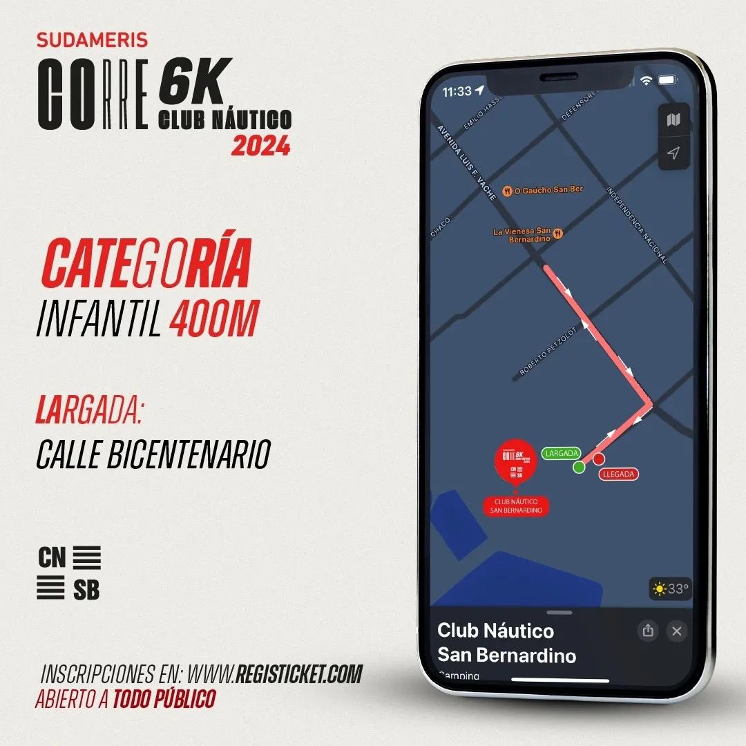 PyMarathonClub's tweet image. ¡Mapa del Sudameris Corre 6K CNSB! 🗺️

Te mostramos el croquis con el trayecto oficial de la corrida del verano.☀️🤩

📍 Club Náutico San Bernardino.

#SudamerisPy #TodoUnBanco #SudamerisCorre #CNSB