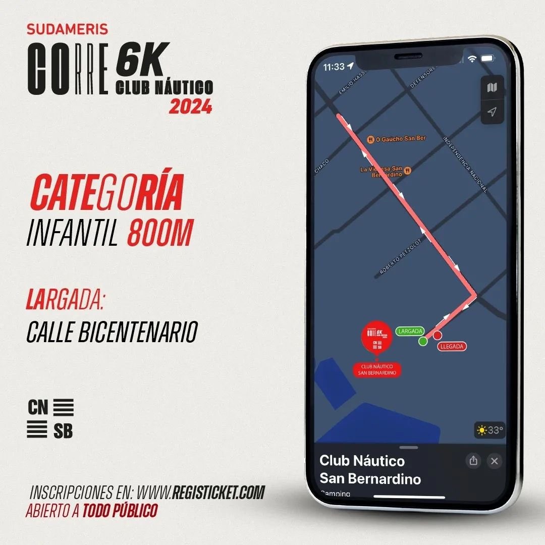 PyMarathonClub's tweet image. ¡Mapa del Sudameris Corre 6K CNSB! 🗺️

Te mostramos el croquis con el trayecto oficial de la corrida del verano.☀️🤩

📍 Club Náutico San Bernardino.

#SudamerisPy #TodoUnBanco #SudamerisCorre #CNSB