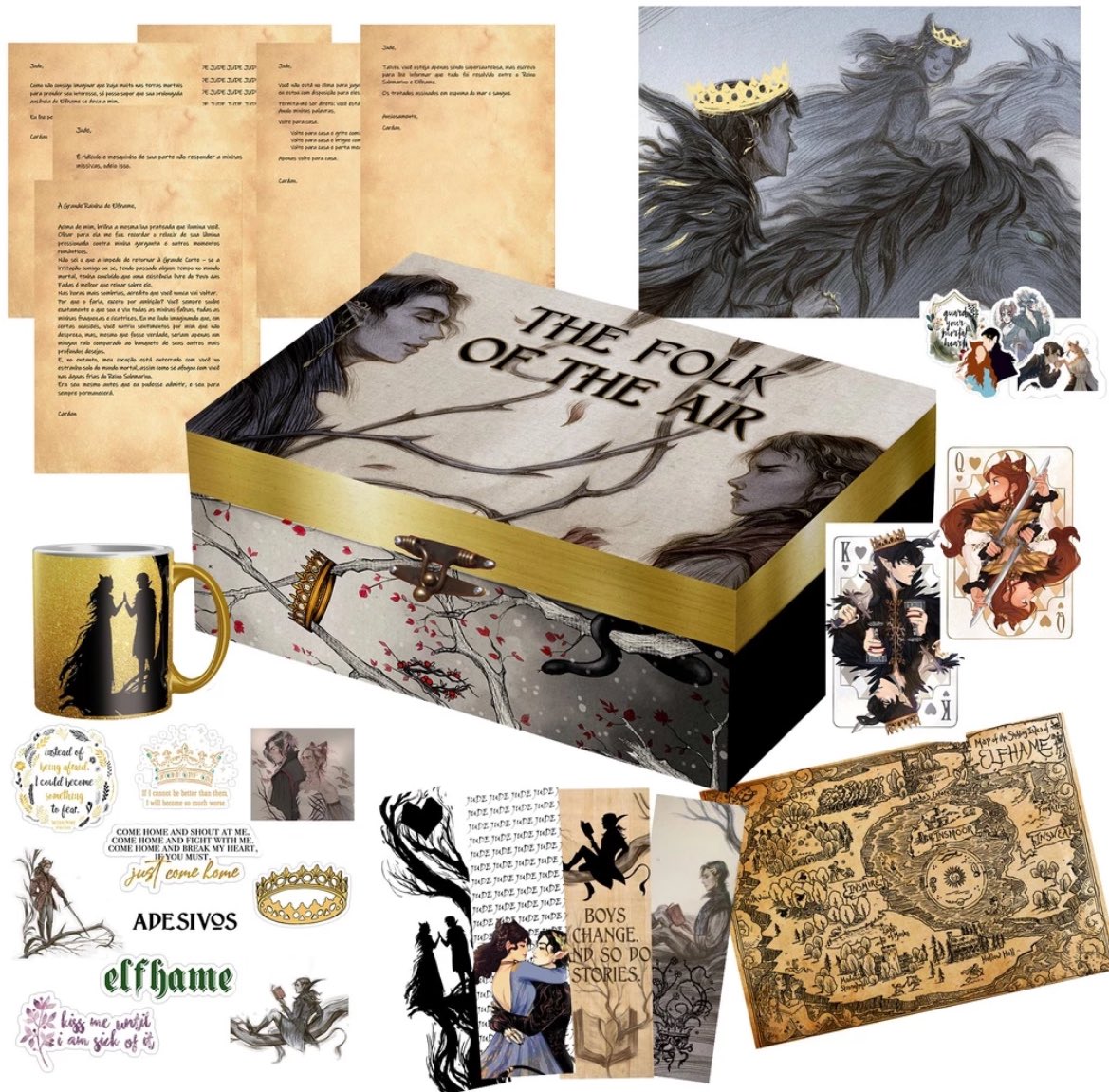 🚨 SHOPPE 🚨 • Kit bookstan literario Povo do Ar Cardan greenbriar e Jude  Duarte O Principe Cruel Rei Perverso A Rainha do Nada cartas doCardan para  Jude carta baralho 💵POR: 172,00