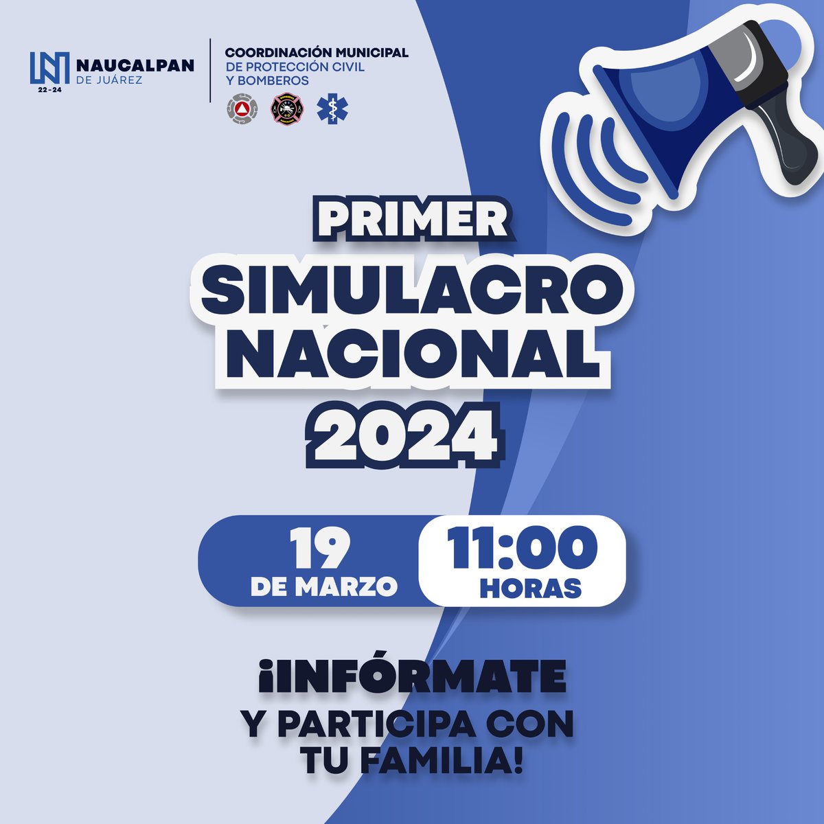 proteccivilnau's tweet photo. 🚨 Participa en el https://t.co/gblpM6KcM6 Simulacro Nacional 2024 🚨

🗓19 de marzo de 2024
⏰11:00 AM

Esta es una oportunidad clave para practicar cómo responderíamos ante una emergencia real. Informarte y participar activamente contribuye a la seguridad de todos. https://t.co/KpHKjmOtRs