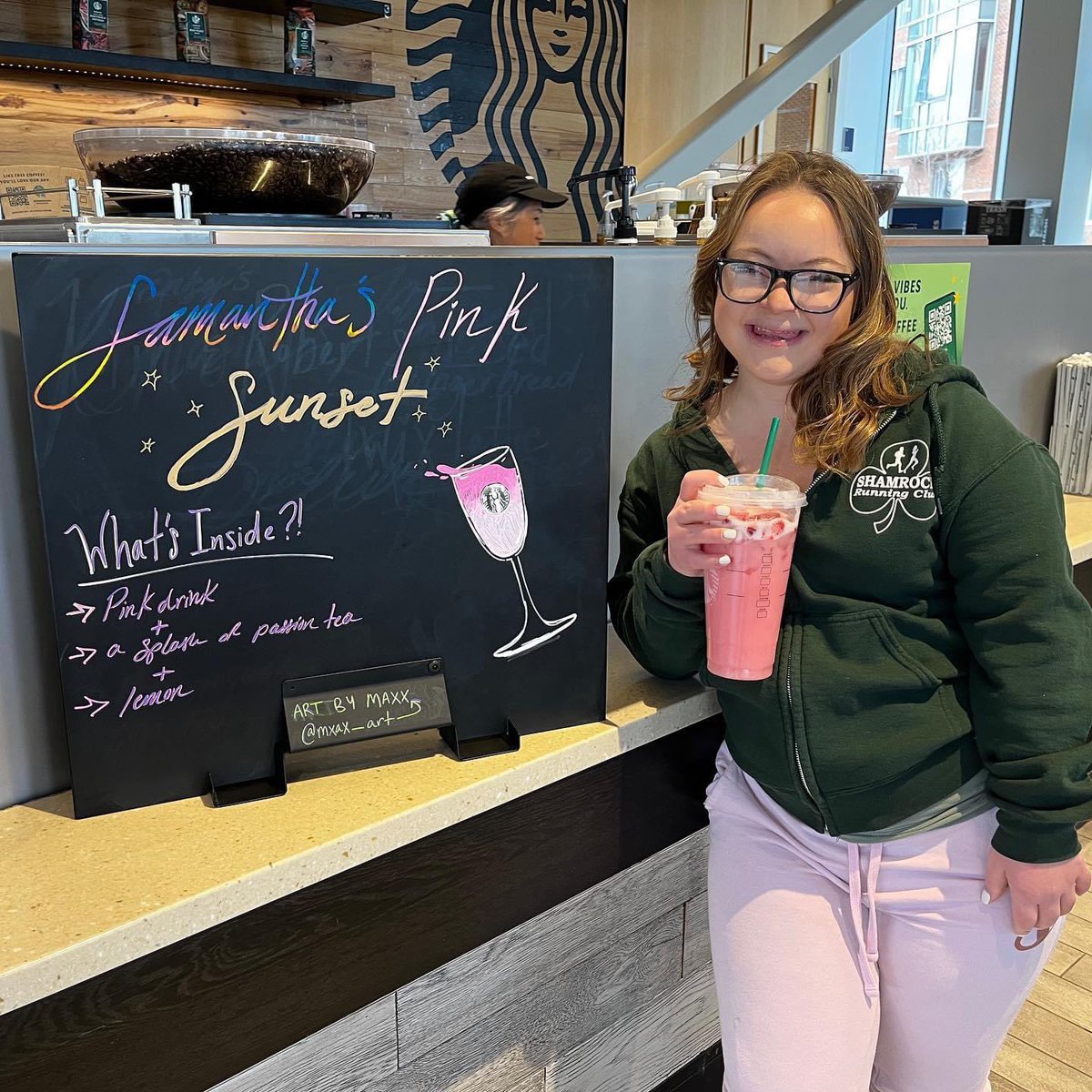 samsharvest's tweet photo. Stop by Starbucks at Salem State and order Samantha’s pink sunset! Believe us you will not be disappointed. ☀️ https://t.co/U3CPWMa9Zk