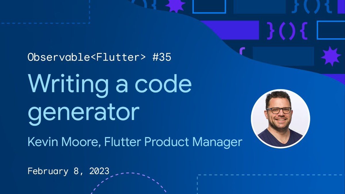 Observable Flutter #35: Writing a code generator - YouTube bit.ly/3SQShGd
#flutter #flutterdev #dart #ObservableFlutter