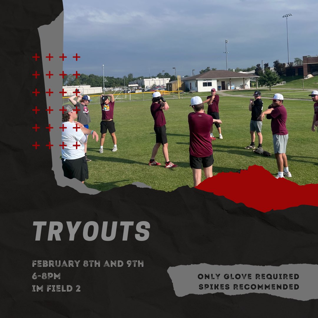 Don’t forget to come out to tryouts today and tomorrow from 6-8 pm at IM field 2! Only glove is required! Feel free to dm with any questions! SHOW OUT BOYS!! #rollkerns