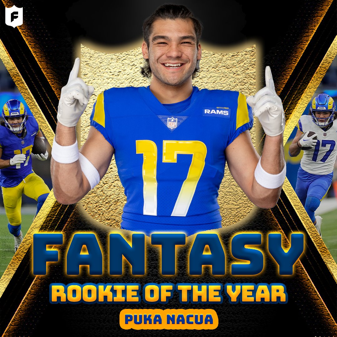 A historic rookie season by one of the greatest rookie WRs in NFL history:

-Broke the rookie receptions record
-Broke the rookie receiving yards record

Puka Nacua is your 2023 Fantasy Rookie of the Year!

📺: #NFLHonors on CBS &amp; NFLN - 9pm ET
📱: Stream on #NFLPlus