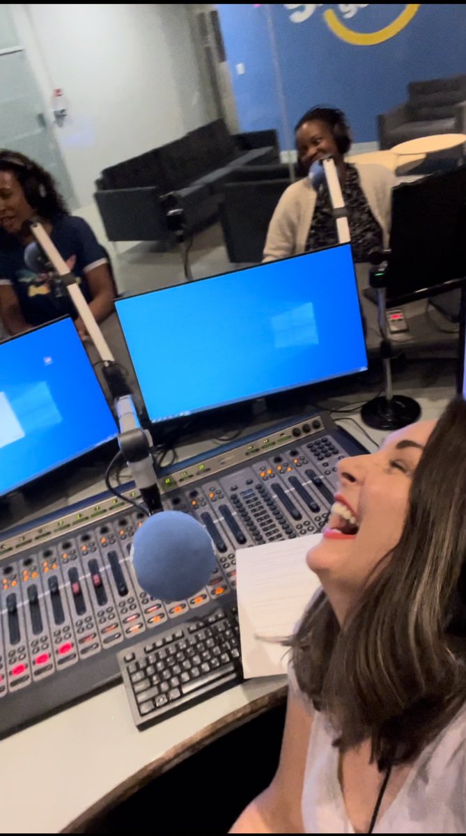 Late night recordings of Angel’s Angels looks like this. 

Tune in to the Joyride with Me on Smile FM at 17:10 to catch <a href="/MelJonesComic/">Mel Jones</a> <a href="/Tumi_Mkha/">Tumi Mkha'</a> and <a href="/KatePinchuck/">Kate Pinchuck</a> telling all the chaos and hilarity that makes it so high in the ratings 😂❤️